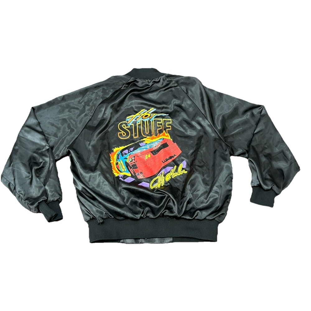 VTG Jeff Gordon "Hot Stuff"‎ Satin Button Down Jacket XL Auburn Sportswear READ